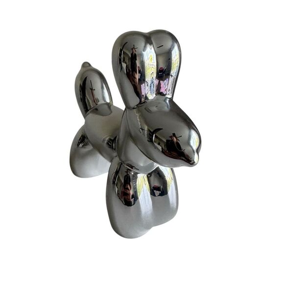Ballon Dog Silver Sculpture Paper Weight - Picture 4 of 7
